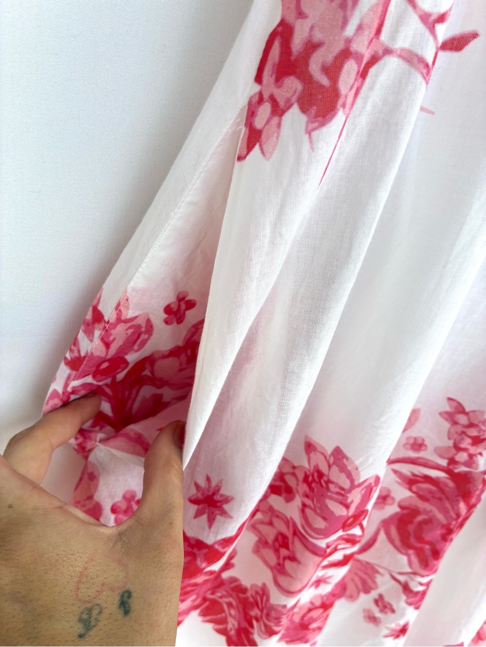 Dizzy Lizzy Montauk Dress White Pink Floral Cotton Puff Sleeve Midi Size S - Picture 6 of 8
